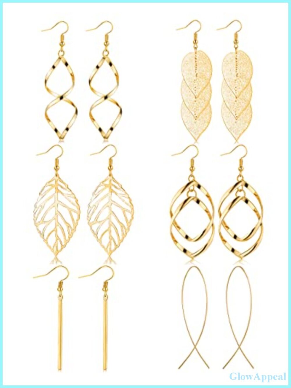 Dangle Threader Earrings 6 Pairs Set Drop Dangle Alloy Jewelry